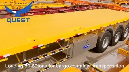 Quest-Fahrzeug, 3-Achsen-Flachbett-40-Tonnen-40-Fuß-Container-Semi