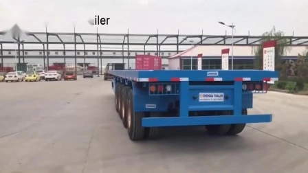 3achsiger 13m-Containeranhänger, gebrauchter Tieflader-Sattelauflieger