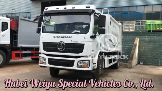 Shacman L3000 4X2 14 cbm 10 Tonnen hydraulischer Hochkompressions-Verdichtungswagen für feste Abfälle aus Wohngebieten